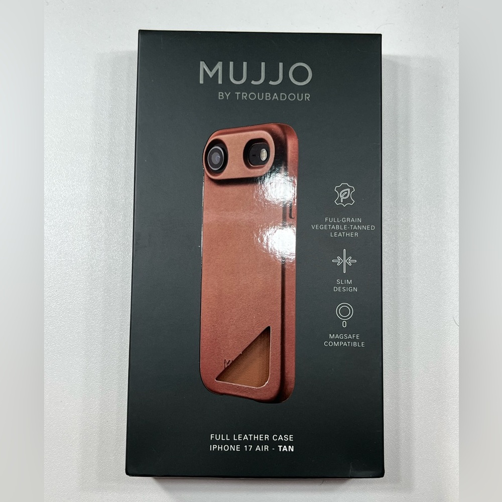 Mujjo Troubadour Leather Case iPhone 17 Air Tan MagSafe Slim Premium Open Box - Picture 2 of 3